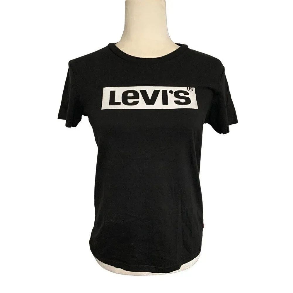 levis womens black white short sleeve t shirt top Xs small